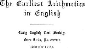 [Gutenberg 25664] • The Earliest Arithmetics in English